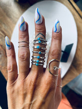 Load image into Gallery viewer, Size 8 Sterling and Turquoise Stackers