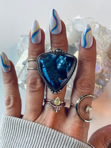 Size 8.5 Tourmalated Druzy and Sterling