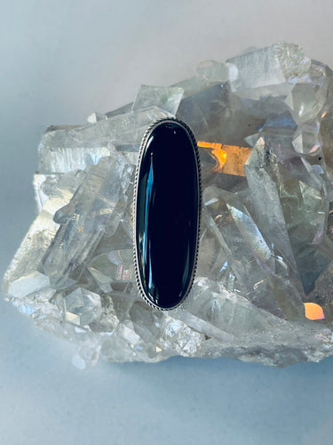 Size 10 Sterling Silver and Onyx Ring