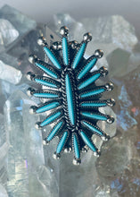 Load image into Gallery viewer, Size 7.5 Stunning Sterling Silver and Genuine Turquoise Ring