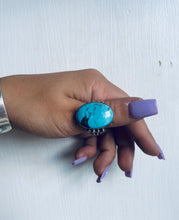 Load image into Gallery viewer, Size 12 Stunning Sterling Silver and Genuine Turquoise Ring