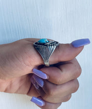 Load image into Gallery viewer, Size 11.5 Stunning Sterling Silver and Genuine Turquoise Ring