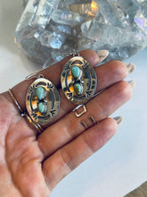 Load image into Gallery viewer, Sterling and Genuine Turquoise Nugget Earrings