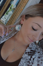 Load image into Gallery viewer, Sterling and Genuine Turquoise Concho Earrings