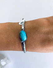 Load image into Gallery viewer, Boho Vintage Sterling and Turquoise Cuff