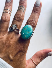 Load image into Gallery viewer, Size 8 Turquoise and Sterling Silver Ring