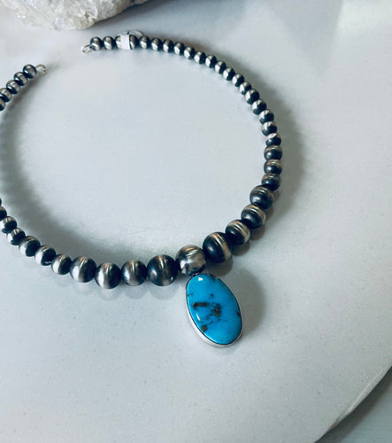 Gorgeous Sterling and Turquoise Choker Necklace