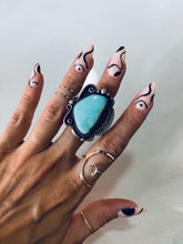Load image into Gallery viewer, Size 6.25 Sterling Silver and Genuine Turquoise Ring