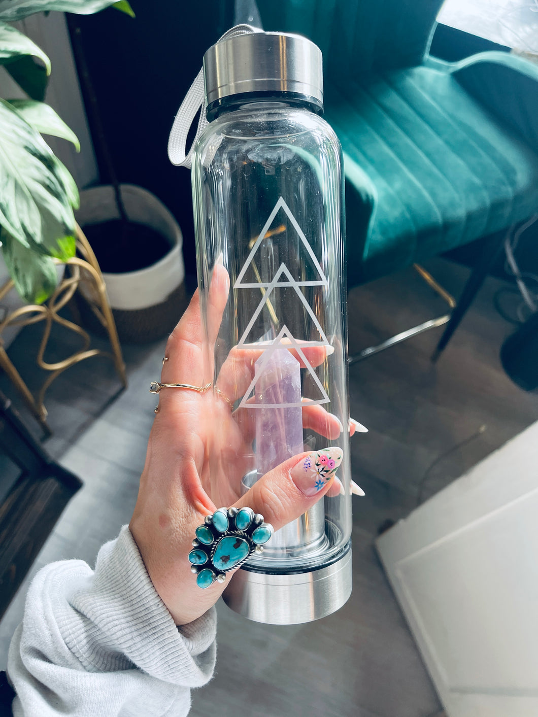 Indigo Branded Custom Crystal Water Bottle