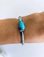 Load image into Gallery viewer, Boho Vintage Sterling and Turquoise Cuff