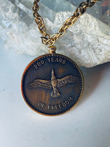 Gold Bicentennial Coin Necklace