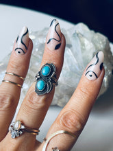 Load image into Gallery viewer, Size 4 Vintage Turquoise and Sterling Silver Ring