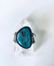 Load image into Gallery viewer, Sterling Silver and Turquoise Leaf Cuff
