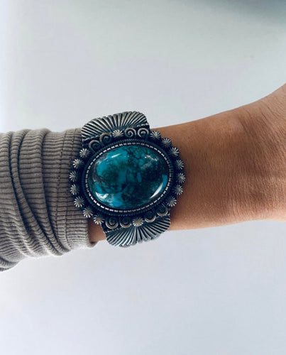 Gorgeous Turquoise and Sterling Silver Cuff
