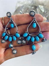 Load image into Gallery viewer, Sterling and Genuine Turquoise Nugget Earrings