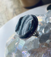 Load image into Gallery viewer, Size 6 Stunning Sterling Silver and Druzy Circle Ring