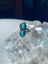 Load image into Gallery viewer, Size 4 Vintage Turquoise and Sterling Silver Ring