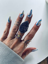 Load image into Gallery viewer, Size 5.5 Grape Tourmalated Druzy and Sterling Ring