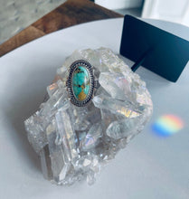 Load image into Gallery viewer, Size 7 Stunning Sterling Silver and Genuine Turquoise Ring