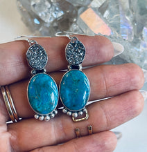 Load image into Gallery viewer, Sterling and Genuine Turquoise Nugget Earrings