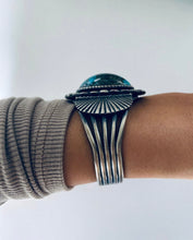 Load image into Gallery viewer, Gorgeous Turquoise and Sterling Silver Cuff