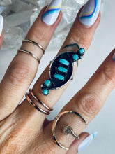 Load image into Gallery viewer, Vintage Size 6.5 Turquoise and Sterling Ring