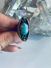Load image into Gallery viewer, Size 11.25 Vintage Turquoise and Sterling Ring