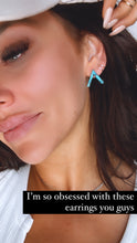 Load image into Gallery viewer, Triangle Turquoise and Sterling Inlay