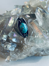 Load image into Gallery viewer, Size 11.25 Vintage Turquoise and Sterling Ring