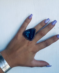 Size 8.5 Stunning Sterling Silver and Druzy Ring