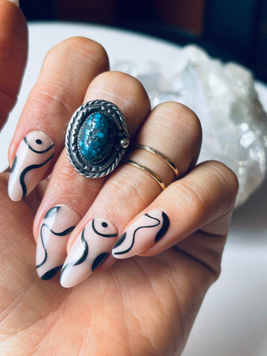 Size 7 Vintage Turquoise and Sterling Silver Ring