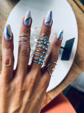 Load image into Gallery viewer, Size 8 Sterling and Turquoise Stackers