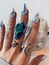 Load image into Gallery viewer, Size 7 Tourmalated Quarts Druzy and Sterling Silver Ring