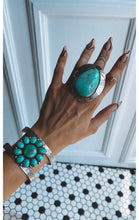 Load image into Gallery viewer, Size 8 Grand Sterling Silver and Genuine Turquoise Ring