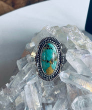 Load image into Gallery viewer, Size 7 Stunning Sterling Silver and Genuine Turquoise Ring