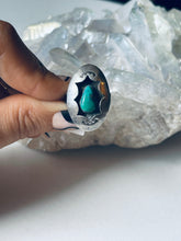 Load image into Gallery viewer, Size 5.5 Vintage Sterling Silver and Turquoise Nugget Shadowbox Ring