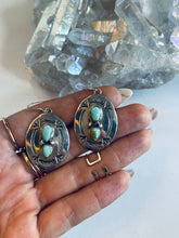 Load image into Gallery viewer, Sterling and Genuine Turquoise Nugget Earrings