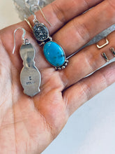 Load image into Gallery viewer, Sterling and Genuine Turquoise Nugget Earrings