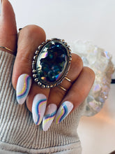 Load image into Gallery viewer, Size 5.5 Tourmalated Purple Druzy Ring
