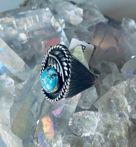 Size 11.5 Stunning Sterling Silver and Genuine Turquoise Ring