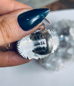 Size 7 Stunning Sterling Silver and Genuine Turquoise Ring