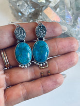 Load image into Gallery viewer, Sterling and Genuine Turquoise Nugget Earrings