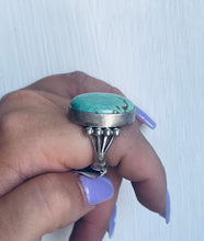 Load image into Gallery viewer, Size 9 Stunning Sterling Silver and Genuine Turquoise Ring