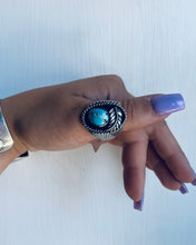 Load image into Gallery viewer, Size 11.5 Stunning Sterling Silver and Genuine Turquoise Ring