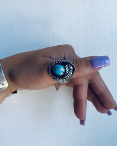 Size 11.5 Stunning Sterling Silver and Genuine Turquoise Ring