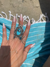 Load image into Gallery viewer, Gorgeous Size 8(adjustable) Sterling and Turquoise Ring