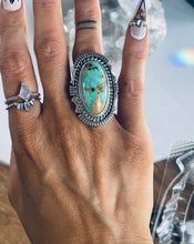 Load image into Gallery viewer, Size 7 Stunning Sterling Silver and Genuine Turquoise Ring