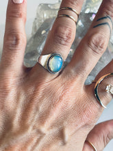 Load image into Gallery viewer, Size 7.25 Sterling and Moonstone Ring