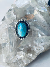 Load image into Gallery viewer, Size 7 adjustable Turquoise and Sterling Silver Ring
