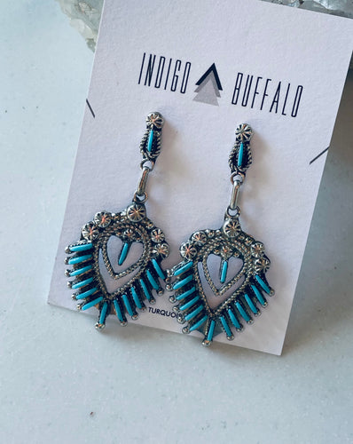 Sterling and Genuine Turquoise Earrings